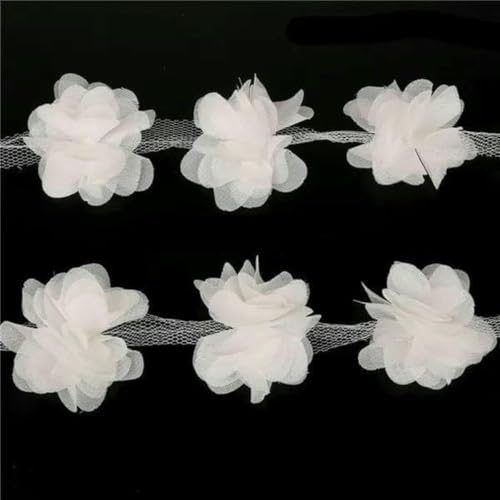 1 Yard = 12 Stück Blumen, 3D, 5 cm, Fransen, Chiffon-Spitzenbesatz, Band, Stoff, Spitze für Applikationen, Nähen, Hochzeitskleid, Dekoration, Zubehör 1 Yard = 12 Stück Blumen, 3D, 5 cm, Fransen, Chiffon-Spitzenbesatz, Band, Stoff, Spitze für Applikationen, Nähen, Hochzeitskleid, Dekoration, Zubehör von BSGUZ