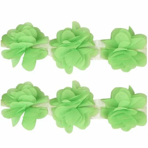 1 Yard = 12 Stück Blumen, 3D, 5 cm, Fransen, Chiffon-Spitzenbesatz, Band, Stoffspitze zum Aufnähen, für Hochzeitskleider, Dekorationszubehör, Hellgrün 1 Yard = 12 Stück Blumen, 3D, 5 cm, Fransen, Chiffon-Spitzenbesatz, Band, Stoffspitze zum Aufnähen, für Hochzeitskleider, Dekorationszubehör, Hellgrün von BSGUZ