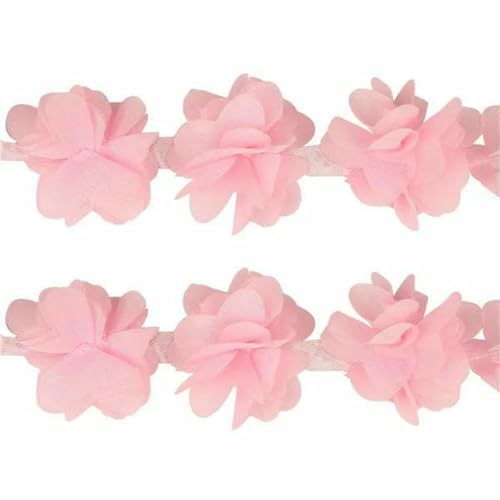 1 Yard = 12 Stück Blumen, 3D, 5 cm, Fransen, Chiffon-Spitzenbesatz, Band, Stoffspitze zum Aufnähen, für Hochzeitskleider, Dekorationszubehör, Rosa 1 Yard = 12 Stück Blumen, 3D, 5 cm, Fransen, Chiffon-Spitzenbesatz, Band, Stoffspitze zum Aufnähen, für Hochzeitskleider, Dekorationszubehör, Rosa von BSGUZ