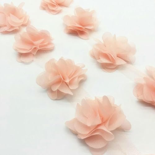 1 Yard 12 Stück Blumen Chiffon Cluster Blumen für Hochzeitskleid Brautstoff Spitzenbesatz Stoff DIY Nähstoff-Hellrosa 1 Yard 12 Stück Blumen Chiffon Cluster Blumen für Hochzeitskleid Brautstoff Spitzenbesatz Stoff DIY Nähstoff-Hellrosa von BSGUZ