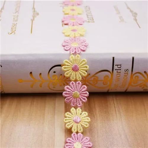 1 Yard 25 mm bunte Blumen-Spitzenborte zum Stricken, für Hochzeiten, besticktes Band, DIY, handgefertigtes Patchwork, Nähzubehör, Basteln, Rosa, Gelb, 1 Yard 1 Yard 25 mm bunte Blumen-Spitzenborte zum Stricken, für Hochzeiten, besticktes Band, DIY, handgefertigtes Patchwork, Nähzubehör, Basteln, Rosa, Gelb, 1 Yard von BSGUZ