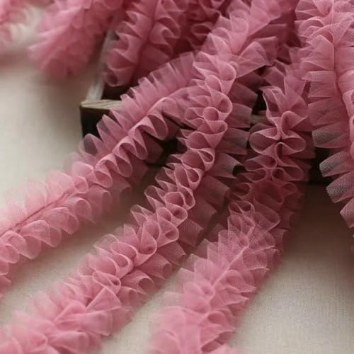 1 Yard Lolita 3D flauschiges Plisseeband Spitze DIY Puppenkleid Rock Bilderrahmen Filz Zeichenbrett kreative Dekorationsmaterialien-Lotuswurzelrosa-1 Yard von BSGUZ