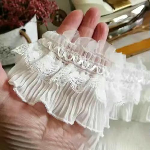 1 Yard Spitzenband-Zubehör, handgefertigt, DIY, erweiterte Kleidung, Plissee, Nähen, dekorativer Stoff, Rocksaum, Stoff, Spitzenbesatz, 17–9 cm, 1 Meter von BSGUZ