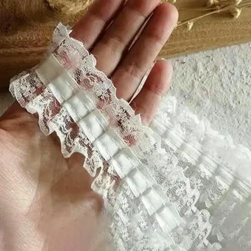 1 Yard Spitzenband-Zubehör, handgefertigt, DIY, erweiterte Kleidung, Plissee, Nähen, dekorativer Stoff, Rocksaum, Stoff, Spitzenbesatz, 34–4 cm, 1 Meter von BSGUZ