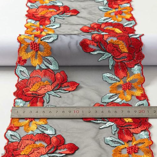 1 Yard Tüll-Blumen-Spitzenbesatz zum Selbermachen, für Hochzeits-BHs, Kleider, Nähstoffe, Netzstoff, Basteln, Dessous-Accessoires, Breite 22 cm, 1 Yard 1 Yard Tüll-Blumen-Spitzenbesatz zum Selbermachen, für Hochzeits-BHs, Kleider, Nähstoffe, Netzstoff, Basteln, Dessous-Accessoires, Breite 22 cm, 1 Yard von BSGUZ