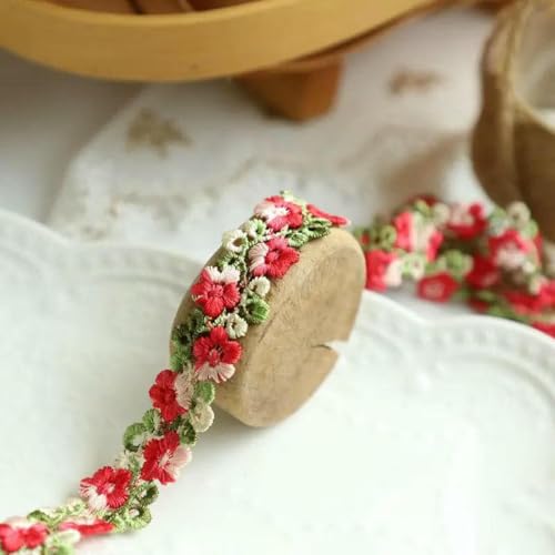 1 Yard bestickte Blumen-Spitzenbesatz, Hochzeitskleid-Bänder, Stoffbesatz, DIY-Handwerk, 2 cm breit, Rot, 1 Yard 1 Yard bestickte Blumen-Spitzenbesatz, Hochzeitskleid-Bänder, Stoffbesatz, DIY-Handwerk, 2 cm breit, Rot, 1 Yard von BSGUZ