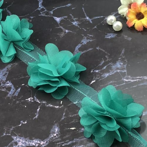 1 Yards schicke Shabby-Chiffon-Blumen für Kinderhaarschmuck, 3D-Stoffblume für DIY-Baby-Stirnbänder, Clips-11-12 Blume von BSGUZ