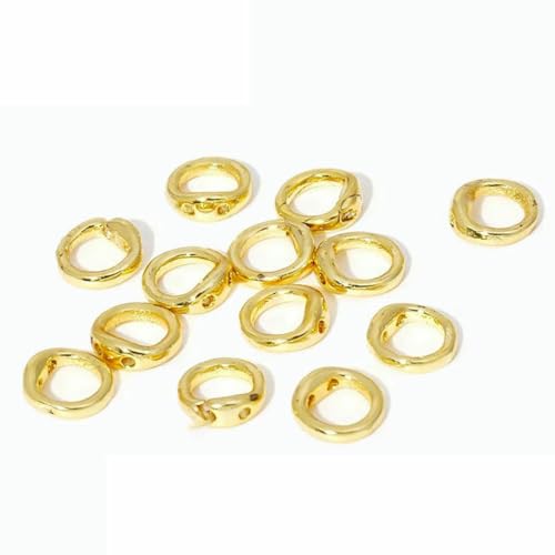 10/20 Stück 18 Karat vergoldete Messing-Quetschperlen, Endkappen zur Schmuckherstellung, Kappen für Armbänder, Schmuckzubehör, DIY-Zubehör-18 Karat vergoldet_b-20 Stück von BSGUZ