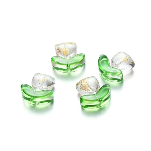 10/20er-Set Tulpenblumen-Lampwork-Perlen, mehrfarbige Glasflora-Perlen, mehrfarbige lose Perlen für DIY-Armbänder, Schmuckherstellung, Weiß, 20 Sets 10/20er-Set Tulpenblumen-Lampwork-Perlen, mehrfarbige Glasflora-Perlen, mehrfarbige lose Perlen für DIY-Armbänder, Schmuckherstellung, Weiß, 20 Sets von BSGUZ