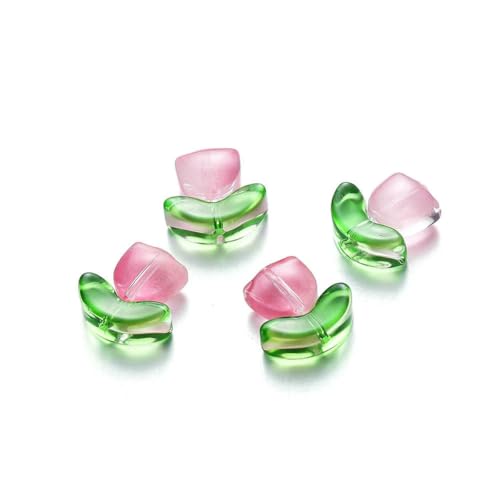 10/20er-Set Tulpenblumen-Lampwork-Perlen, mehrfarbige Glasflora-Perlen, mehrfarbige lose Perlen für DIY-Armbänder, Schmuckherstellung, flach, pfirsichrosa, 20 Sets 10/20er-Set Tulpenblumen-Lampwork-Perlen, mehrfarbige Glasflora-Perlen, mehrfarbige lose Perlen für DIY-Armbänder, Schmuckherstellung, flach, pfirsichrosa, 20 Sets von BSGUZ