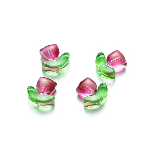 10/20er-Set Tulpenblumen-Lampwork-Perlen, mehrfarbige Glasflora-Perlen, mehrfarbige lose Perlen für DIY-Armbänder, Schmuckherstellung, flaches Rosenrot, 10 Sets 10/20er-Set Tulpenblumen-Lampwork-Perlen, mehrfarbige Glasflora-Perlen, mehrfarbige lose Perlen für DIY-Armbänder, Schmuckherstellung, flaches Rosenrot, 10 Sets von BSGUZ
