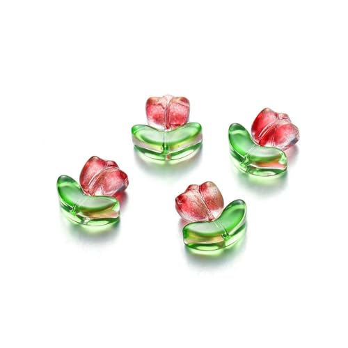 10/20er-Set Tulpenblumen-Lampwork-Perlen, mehrfarbige Glasflora-Perlen, mehrfarbige lose Perlen für DIY-Armbänder, Schmuckherstellung – Stereoskopisches Rot – 20 Sets 10/20er-Set Tulpenblumen-Lampwork-Perlen, mehrfarbige Glasflora-Perlen, mehrfarbige lose Perlen für DIY-Armbänder, Schmuckherstellung – Stereoskopisches Rot – 20 Sets von BSGUZ