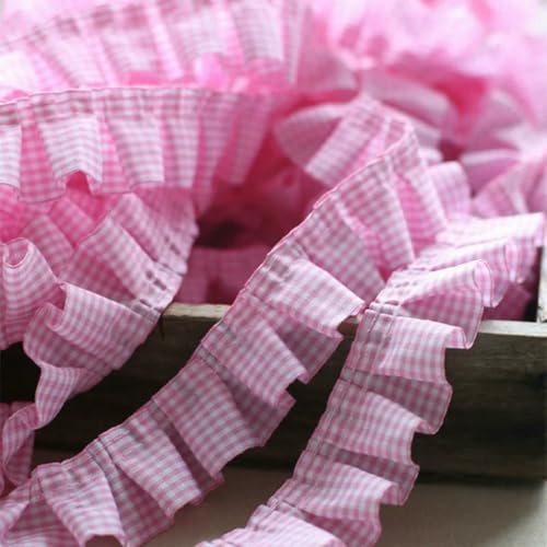 10 Farben Plissee Plaid Spitze Gurtband DIY Kinderkleidung Flauschiger Rock Heimtextilien Aufbewahrungskorb Katze Hund Schal Nähdekoration-Rosa-1 Yard 10 Farben Plissee Plaid Spitze Gurtband DIY Kinderkleidung Flauschiger Rock Heimtextilien Aufbewahrungskorb Katze Hund Schal Nähdekoration-Rosa-1 Yard von BSGUZ
