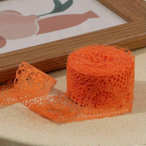 10 Meter/Rolle, 40 mm, buntes, nicht dehnbares Spitzenband, DIY-Bekleidung, Nähstoff, handgefertigtes Bastelzubehör, Spitzenbandverpackung, Orange, 40 mm breit 10 Meter/Rolle, 40 mm, buntes, nicht dehnbares Spitzenband, DIY-Bekleidung, Nähstoff, handgefertigtes Bastelzubehör, Spitzenbandverpackung, Orange, 40 mm breit von BSGUZ