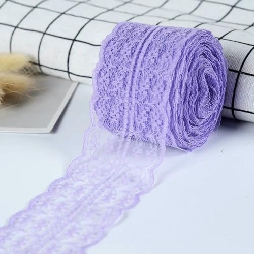 10 Meter/Rolle, 43,0 mm, Spitzenband, handgefertigtes Material, DIY-Bekleidung, Nähstoff, Blau, Lila, Grün, Rosa, Rot, Schwarz, Weiß, Spitzenbesatz, Hellviolett, 10 Mete 10 Meter/Rolle, 43,0 mm, Spitzenband, handgefertigtes Material, DIY-Bekleidung, Nähstoff, Blau, Lila, Grün, Rosa, Rot, Schwarz, Weiß, Spitzenbesatz, Hellviolett, 10 Mete von BSGUZ