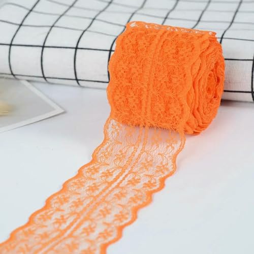 10 Meter/Rolle, 43,0 mm, Spitzenband, handgefertigtes Material, DIY-Bekleidung, Nähstoff, Blau, Lila, Grün, Rosa, Rot, Schwarz, Weiß, Spitzenbesatz, Orange, 10 Meter Län von BSGUZ