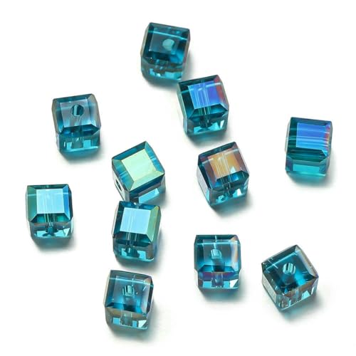 10 Stück/Los, 6 mm, quadratische Kristallperlen, facettiert, exquisite Perlen zur Schmuckherstellung, DIY-Charms, Armband, Halskette, Zubehör, Stil 01 – 6 mm x 10 Stück von BSGUZ