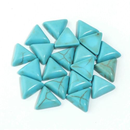 10 Stück/Los Naturstein-Dreieck-Cabochon, blau-türkisfarbener Abstandshalter-Cabochon für Heimwerker, Handwerk, Ornament, handgefertigtes Zubehör, 10 x 10 mm, 10 Stück 10 Stück/Los Naturstein-Dreieck-Cabochon, blau-türkisfarbener Abstandshalter-Cabochon für Heimwerker, Handwerk, Ornament, handgefertigtes Zubehör, 10 x 10 mm, 10 Stück von BSGUZ