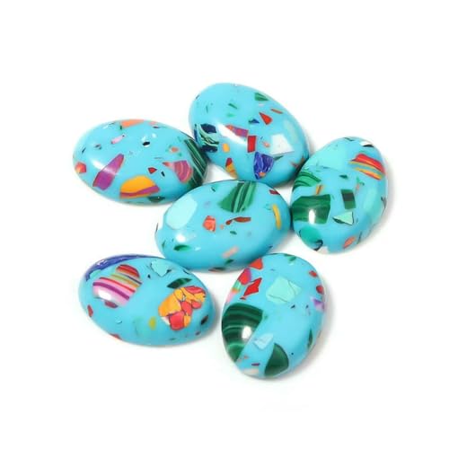 10 Stück/Lots Cabochon Türkis Große Perlen zur Schmuckherstellung 10 * 14,0mm Muster Charms für Halskette Bunte Perle-T7359HS02 von BSGUZ