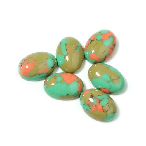 10 Stück/Lots Cabochon Türkis Große Perlen zur Schmuckherstellung 10 * 14,0mm Muster Charms für Halskette Bunte Perle-T7359HS05 von BSGUZ