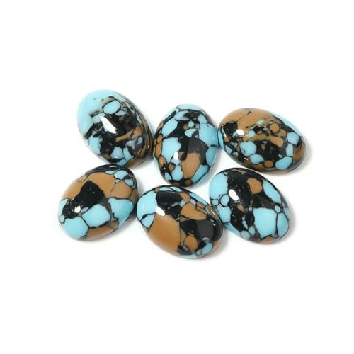 10 Stück/Lots Cabochon Türkis Große Perlen zur Schmuckherstellung 10 * 14,0mm Muster Charms für Halskette Bunte Perle-T7359HS06 von BSGUZ