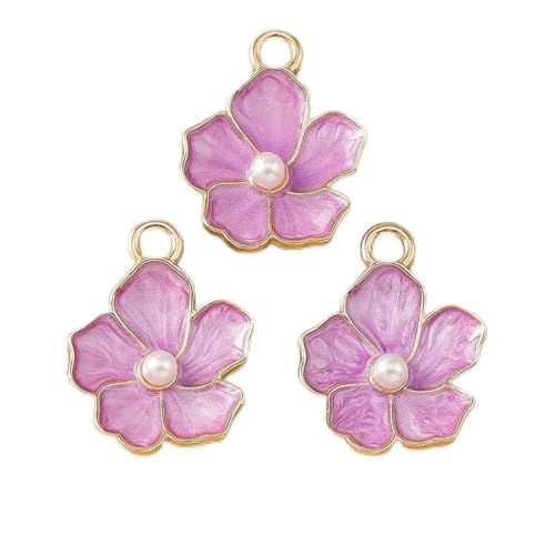 10 Stück 13 x 16 mm süße Emaille-Blumen-Charm-Anhänger für die Schmuckherstellung, Ohrringe, Halsketten, Armbänder, Zubehör, DIY-Bastelbedarf - shows_b von BSGUZ