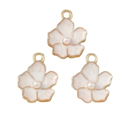 10 Stück 13 x 16 mm süße Emaille-Blumen-Charm-Anhänger für die Schmuckherstellung, Ohrringe, Halsketten, Armbänder, Zubehör, DIY-Bastelbedarf - shows_c von BSGUZ