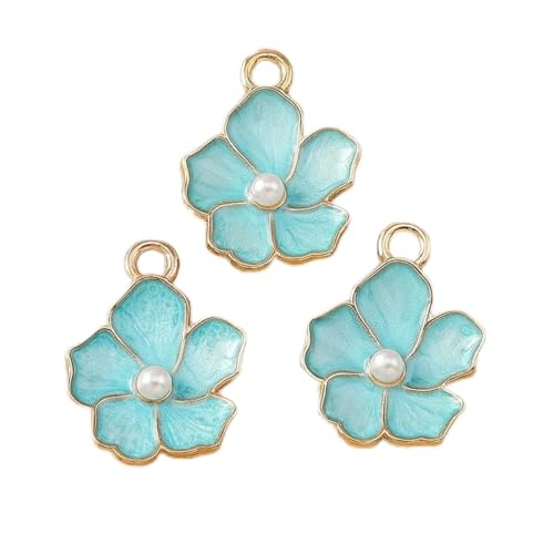 10 Stück 13 x 16 mm süße Emaille-Blumen-Charm-Anhänger für die Schmuckherstellung, Ohrringe, Halsketten, Armbänder, Zubehör, DIY-Bastelbedarf – zeigt von BSGUZ
