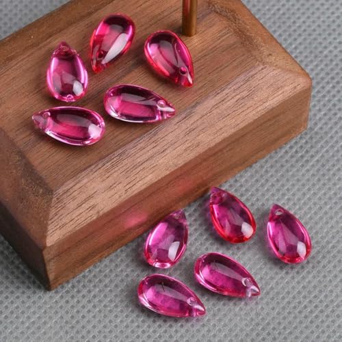 10 Stück 15 x 8 mm Tropfenförmige Kristallglas-Oberseite gebohrt Lose Anhänger Perlen für Schmuckherstellung DIY Ohrringzubehör-Rose-15 x 8 mm 10 Stück 15 x 8 mm Tropfenförmige Kristallglas-Oberseite gebohrt Lose Anhänger Perlen für Schmuckherstellung DIY Ohrringzubehör-Rose-15 x 8 mm von BSGUZ