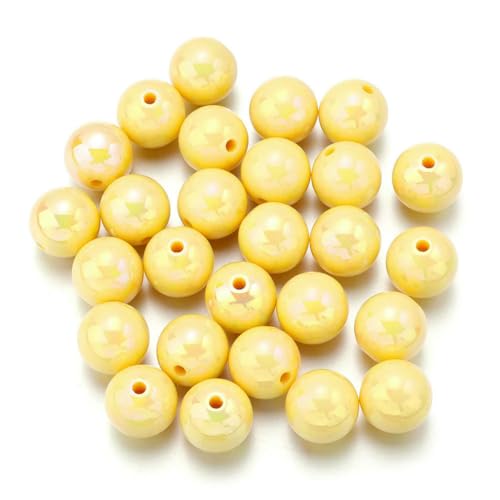 10 Stück 16 mm UV-Acrylperlen, runde, lose Abstandskugeln, für DIY-Handarbeit, Armbänder, Halsketten, Schlüsselanhänger, Schmuckzubehör, Gelb 10 Stück 16 mm UV-Acrylperlen, runde, lose Abstandskugeln, für DIY-Handarbeit, Armbänder, Halsketten, Schlüsselanhänger, Schmuckzubehör, Gelb von BSGUZ