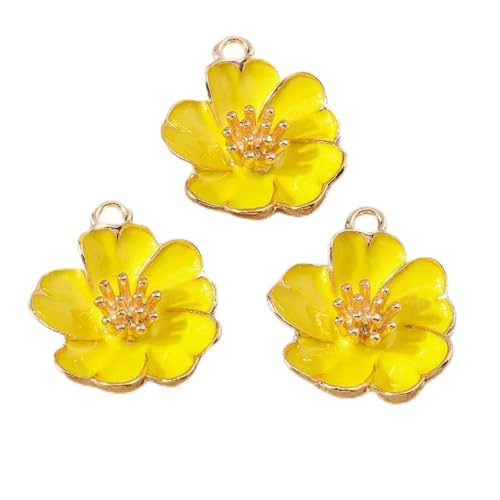 10 Stück 19 x 23,0 mm, modische Emaille-Blumen-Charm-Anhänger für die Schmuckherstellung, Ohrringe, Halsketten, Armbänder, DIY-Bastelzubehör - shows_b von BSGUZ