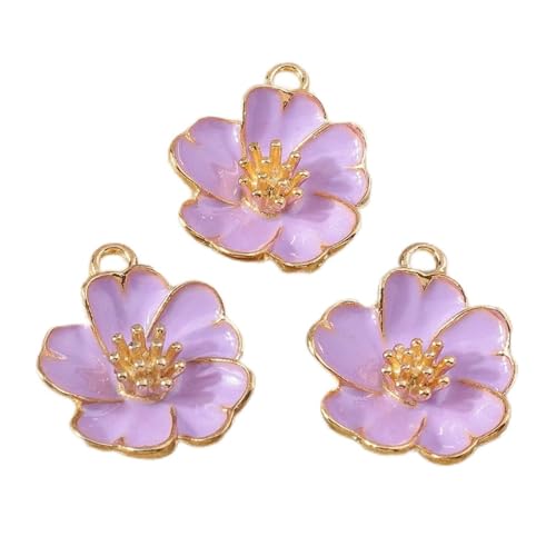 10 Stück 19 x 23,0 mm, modische Emaille-Blumen-Charm-Anhänger für die Schmuckherstellung, Ohrringe, Halsketten, Armbänder, DIY-Bastelzubehör - shows_c von BSGUZ