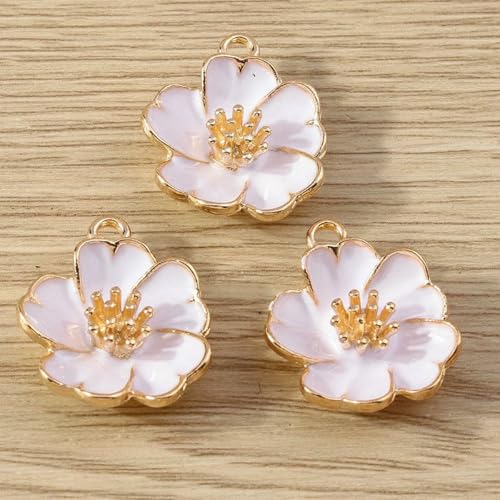 10 Stück 19 x 23,0 mm, modische Emaille-Blumen-Charm-Anhänger für die Schmuckherstellung, Ohrringe, Halsketten, Armbänder, DIY-Bastelzubehör - shows_e von BSGUZ
