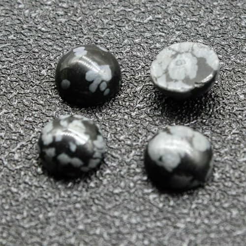 10 Stück 4 6 8 10 12 14 mm Perlen Cabochon Natursteine Runde lose Perlen Cabochon Cameo Passform DIY Ring Ohrringe zur Schmuckherstellung-Alabaster-6mm von BSGUZ
