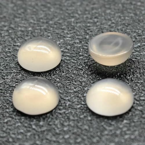 10 Stück 4 6 8 10 12 14 mm Perlen Cabochon Natursteine Runde lose Perlen Cabochon Cameo Passform DIY Ring Ohrringe zur Schmuckherstellung-grauer Achat-14,0 mm von BSGUZ