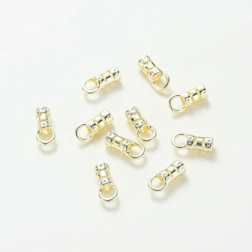 10 Stück Messing 14K & 18K vergoldet Crimp-Endkappen mit Schlaufenkordel-Rohr-Endkappe für Lederschnüre und Ketten, DIY-Schmuckherstellung, 14K Gold, Loch 1,5 mm 10 Stück Messing 14K & 18K vergoldet Crimp-Endkappen mit Schlaufenkordel-Rohr-Endkappe für Lederschnüre und Ketten, DIY-Schmuckherstellung, 14K Gold, Loch 1,5 mm von BSGUZ