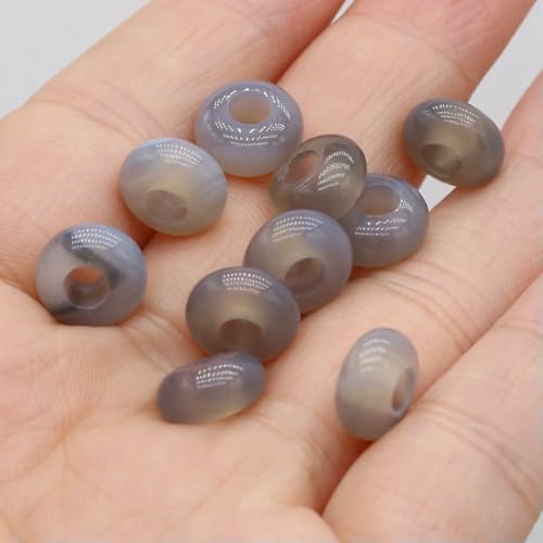 10 Stück Natursteinperlen mit großem Loch, feine Abakusform, lose Steinperlen zur Herstellung von DIY-Schmuck, Halsketten, Armbändern und Ohrringen, 5 x 10 mm, Grauer Achat, 5 x 10 mm, 10 Stück Natursteinperlen mit großem Loch, feine Abakusform, lose Steinperlen zur Herstellung von DIY-Schmuck, Halsketten, Armbändern und Ohrringen, 5 x 10 mm, Grauer Achat, 5 x 10 mm, von BSGUZ