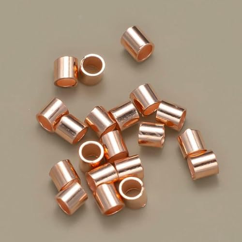10 Stück authentisches 925er Sterlingsilber, hypoallergen, lose Quetschperlen, Stopper für die Schmuckherstellung mit Armbändern und Halsketten, Roségold, 1,5 mm von BSGUZ