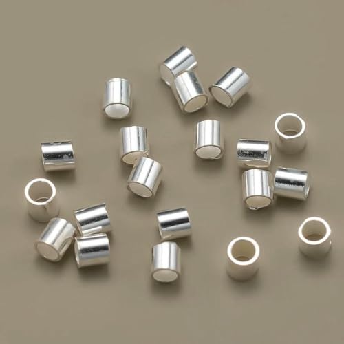 10 Stück authentisches 925er Sterlingsilber, hypoallergen, lose Quetschperlen, Stopper für die Schmuckherstellung mit Armbändern und Halsketten, Silber, 1,5 mm von BSGUZ