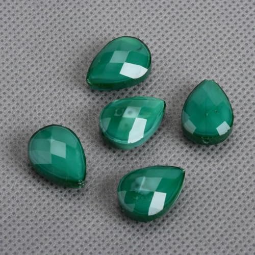 10 Stück flache Tropfenperlen, 18 x 13,0 mm, undurchsichtig, facettierte Glasperlen, lose Perlen zur Schmuckherstellung, DIY-Bastelarbeiten, Pfauengrün 10 Stück flache Tropfenperlen, 18 x 13,0 mm, undurchsichtig, facettierte Glasperlen, lose Perlen zur Schmuckherstellung, DIY-Bastelarbeiten, Pfauengrün von BSGUZ