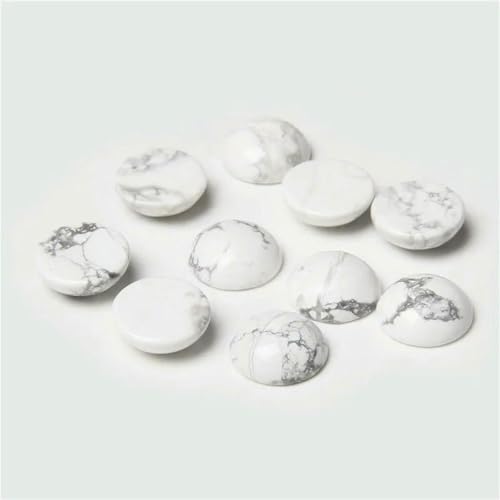 10 Stück natürliche runde Amethyst-Stein-Cabochon-Halbrückseiten-Kamee-Perlen für DIY-Frauenschmuck, Ohrringe, Ringe, Halsketten, Nr. 2, Howlith, 4,0 mm von BSGUZ