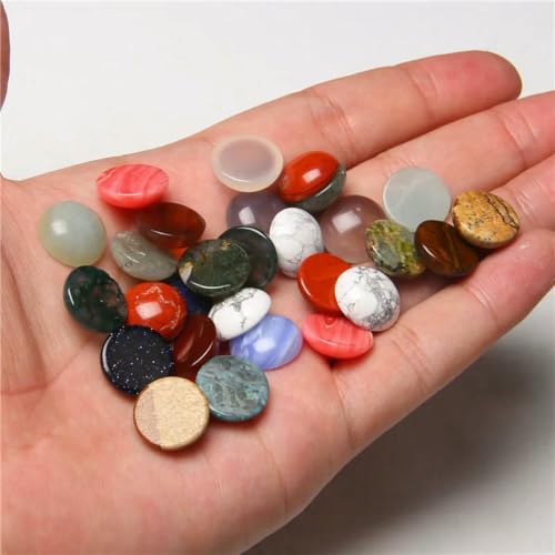 10 Stück natürliche runde Amethyst-Stein-Cabochon-Halbrückseiten-Kamee-Perlen für DIY-Frauenschmuck, Ohrringe, Ringe, Halsketten, Nr. 27, Farbe: 6 mm 10 Stück natürliche runde Amethyst-Stein-Cabochon-Halbrückseiten-Kamee-Perlen für DIY-Frauenschmuck, Ohrringe, Ringe, Halsketten, Nr. 27, Farbe: 6 mm von BSGUZ