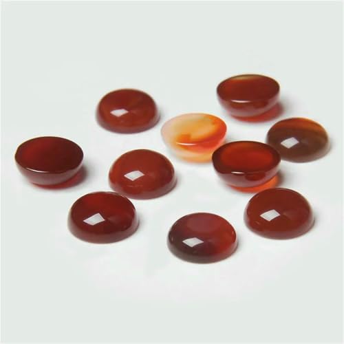 10 Stück natürliche runde Amethyst-Stein-Cabochon-Halbrückseiten-Kamee-Perlen für DIY-Frauenschmuck, Ohrringe, Ringe, Halsketten, Nr. 8, rote Achate, 12 mm 10 Stück natürliche runde Amethyst-Stein-Cabochon-Halbrückseiten-Kamee-Perlen für DIY-Frauenschmuck, Ohrringe, Ringe, Halsketten, Nr. 8, rote Achate, 12 mm von BSGUZ