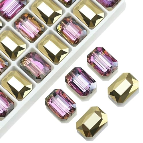 10 Stück rechteckige Perlen, 13 x 18 mm, lange quadratische Glasperle, Naturstein, facettierter Kristall, Schmuck, Halskette, Anhänger, Zubehör, BJNWC, 13 x 18 mm, 10 Stück von BSGUZ