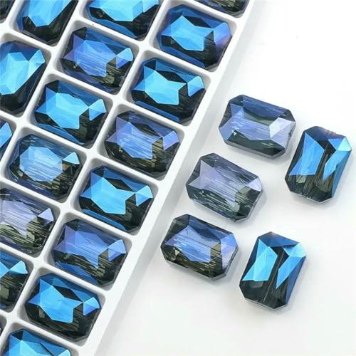 10 Stück rechteckige Perlen, 13 x 18 mm, lange quadratische Glasperle, Naturstein, facettierter Kristall, Schmuck, Halskette, Anhänger, Zubehör-du molan-13 x 18 mm, 10 Stück von BSGUZ