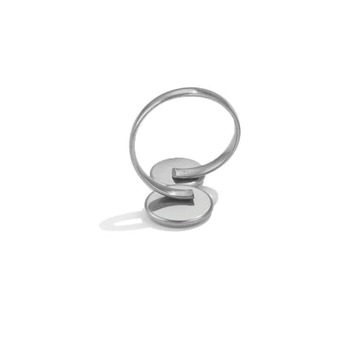 10 Stück verstellbare Edelstahl-Ringfassungen, Blanko-Basis, Glas-Cabochons, Kamee-Lünetten, DIY-Tablett, Blanko-Ringe, Schmuckzubehör-Z2094SB von BSGUZ