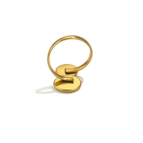 10 Stück verstellbare Ringfassungen aus Edelstahl, blanke Basis, Glascabochons, Kamee-Lünetten, DIY-Tablett, blanke Ringe, Schmuckzubehör, Z2094GB von BSGUZ