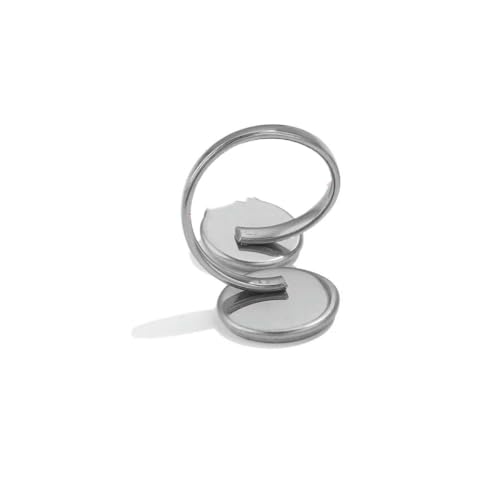 10 Stück verstellbare Ringfassungen aus Edelstahl, blanke Basis, Glascabochons, Kameen-Lünetten, DIY-Tablett, blanke Ringe, Schmuckzubehör, Z2094SC von BSGUZ
