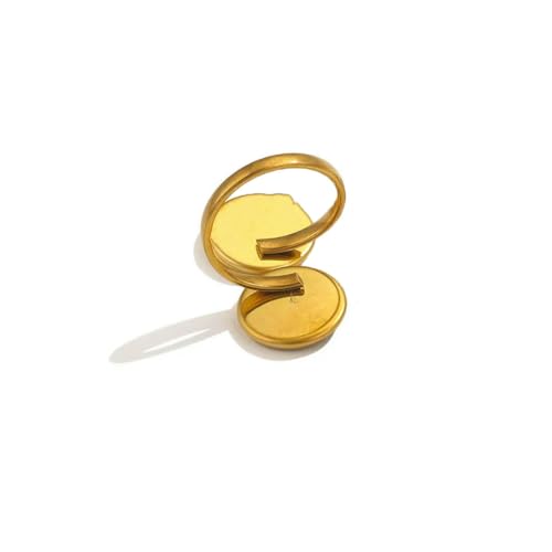 10 Stück verstellbare Ringfassungen aus Edelstahl, blanke Basis, Glascabochons, Kameen-Lünetten, DIY-Tablett, blanke Ringe, Schmuckzubehör-Z2092G12 von BSGUZ