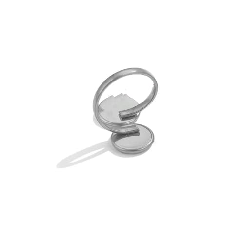 10 Stück verstellbare Ringfassungen aus Edelstahl, blanke Basis, Glascabochons, Kameen-Lünetten, DIY-Tablett, blanke Ringe, Schmuckzubehör-Z2092S10 von BSGUZ